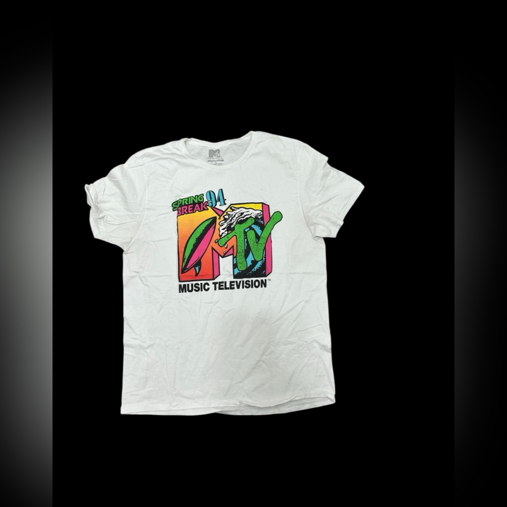 ✨White vintage MTV Breaks 94 tee music✨